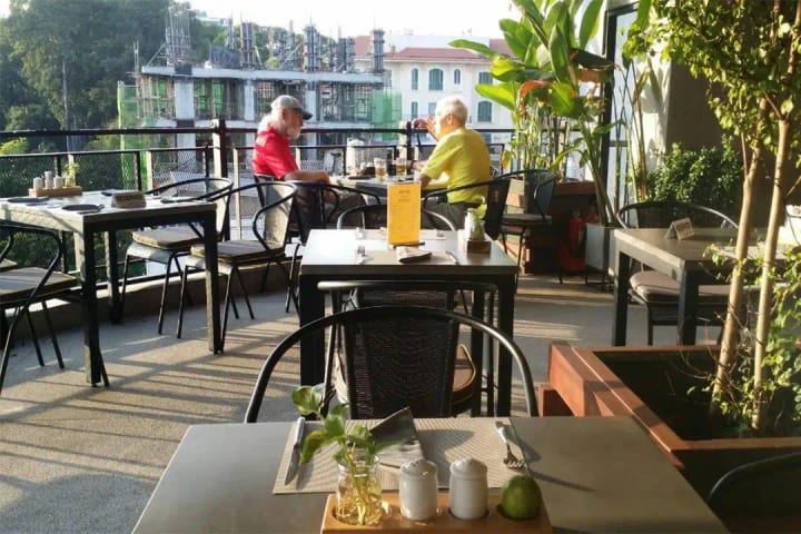 Chanh Bistro Rooftop Saigon outdoor dining terrace